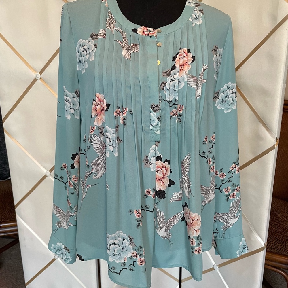 Floral Loose Fit Long Sleeve Blouse